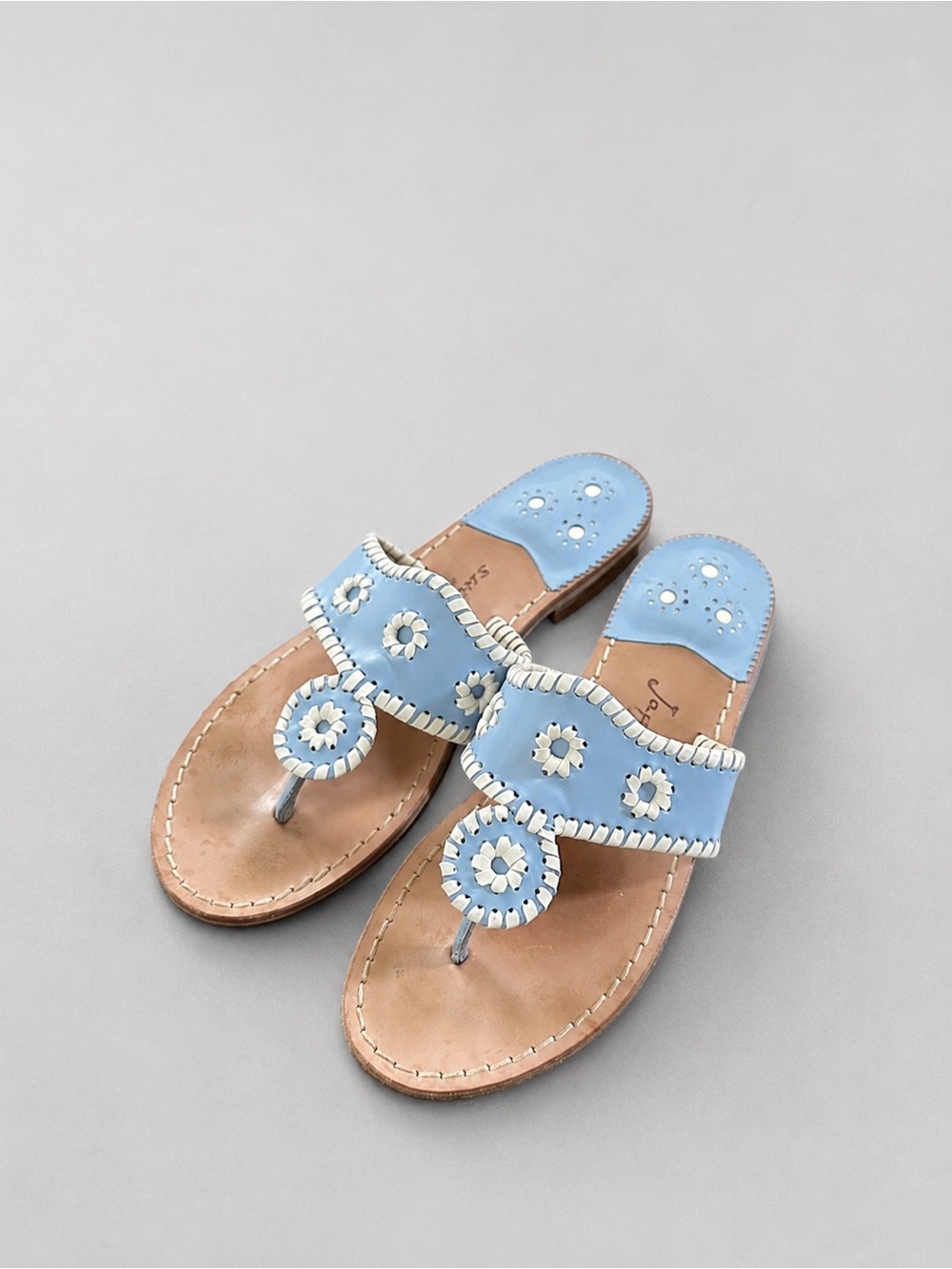 Jack Rogers Blue and white Carolina sandals-size 8